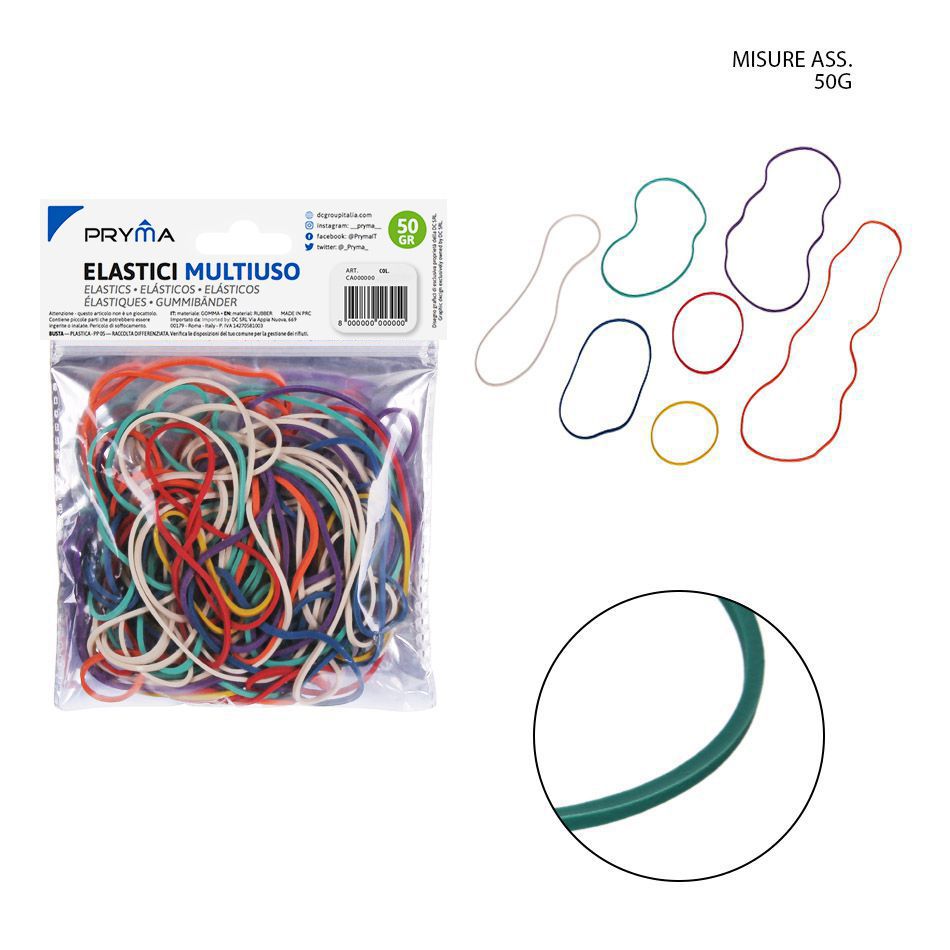  Goma elástica multiusos de colores surtidos 50g - Artículos de oficina
