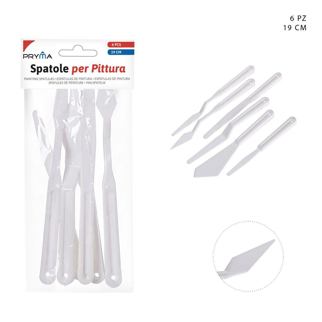 Espátula para pintura al óleo 19 cm 6 piezas - Herramientas de arte