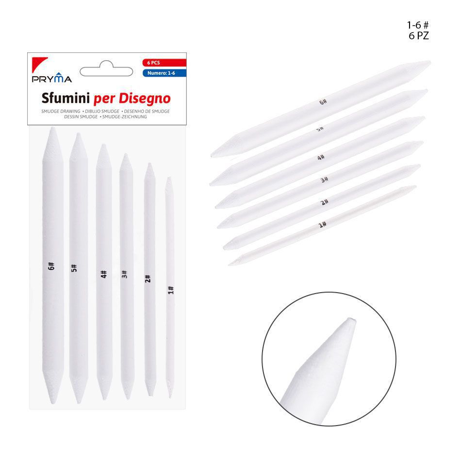 Difusores de lápiz para bocetos N.1-2-3-4-5-6 6 piezas - Suministros artísticos
