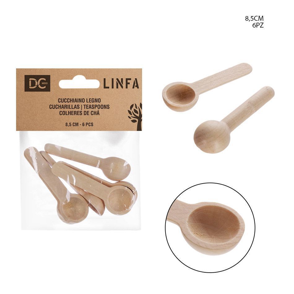 Cucharas de madera 8.5 cm - Pack de 6 - Utensilios de cocina