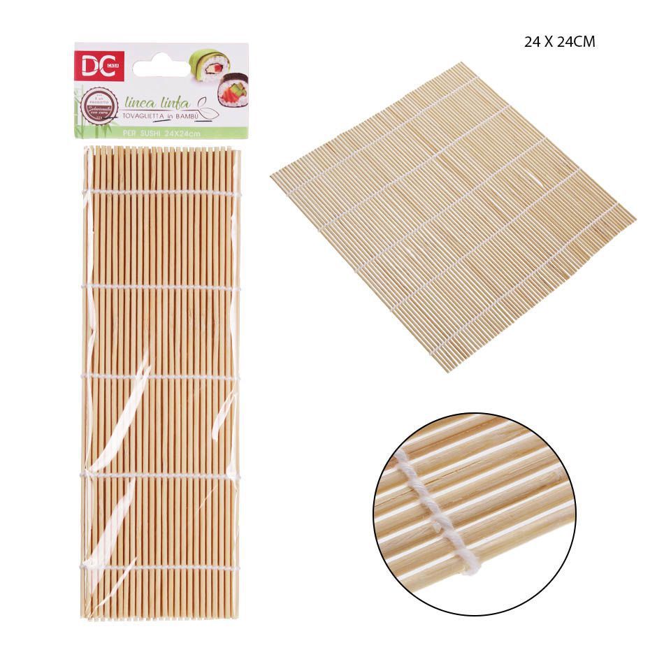 Esterilla de bambú para sushi 24x24cm - Accesorios de cocina