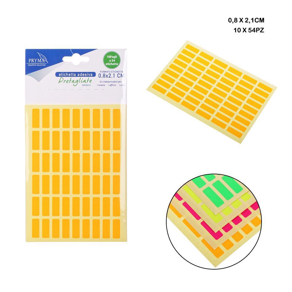Sticker rectangular 0.8x2.1 cm 54PZ - Etiquetas adhesivas