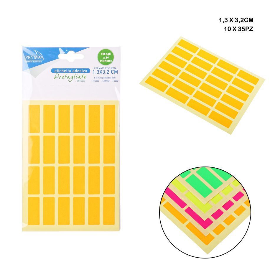 Sticker rectangular 1.3x3.2 cm 35PZ - Etiquetas adhesivas