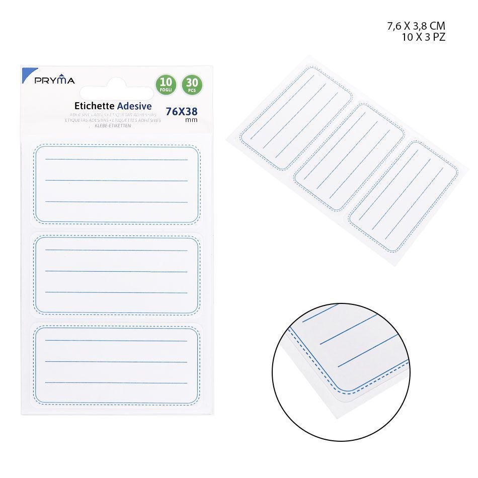 Etiqueta adhesiva rectangular 7.6x3.8 cm 3 pcs - Papelería y etiquetas