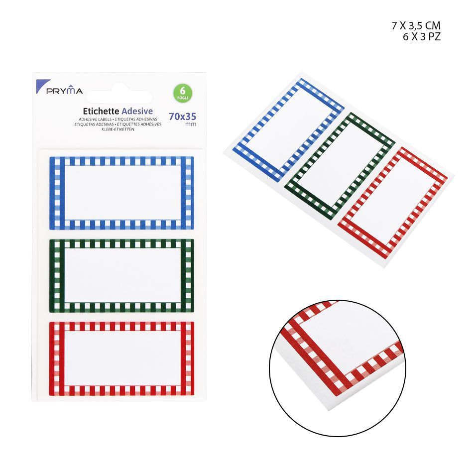 Etiqueta adhesiva rectangular 7x3.5 cm 3 pcs 6 pcs - Papelería y etiquetas