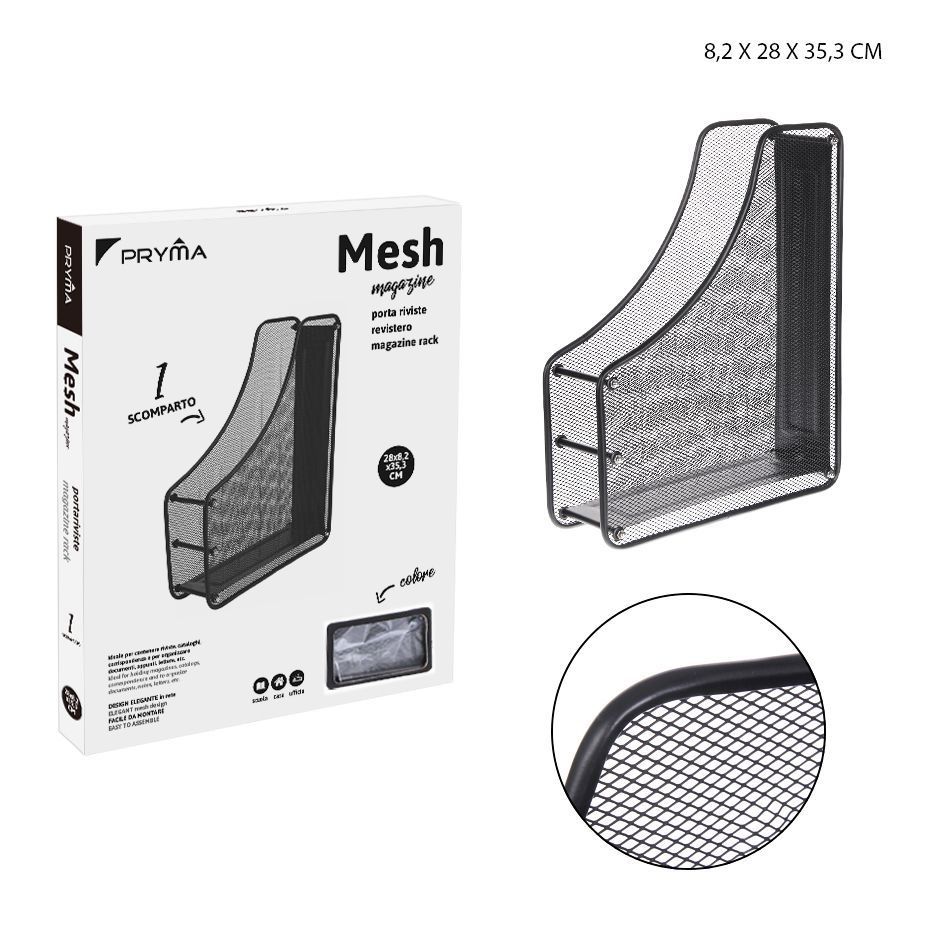 Ressistor de revistas negro 8.2X28X35.3 cm - Accesorios de oficina