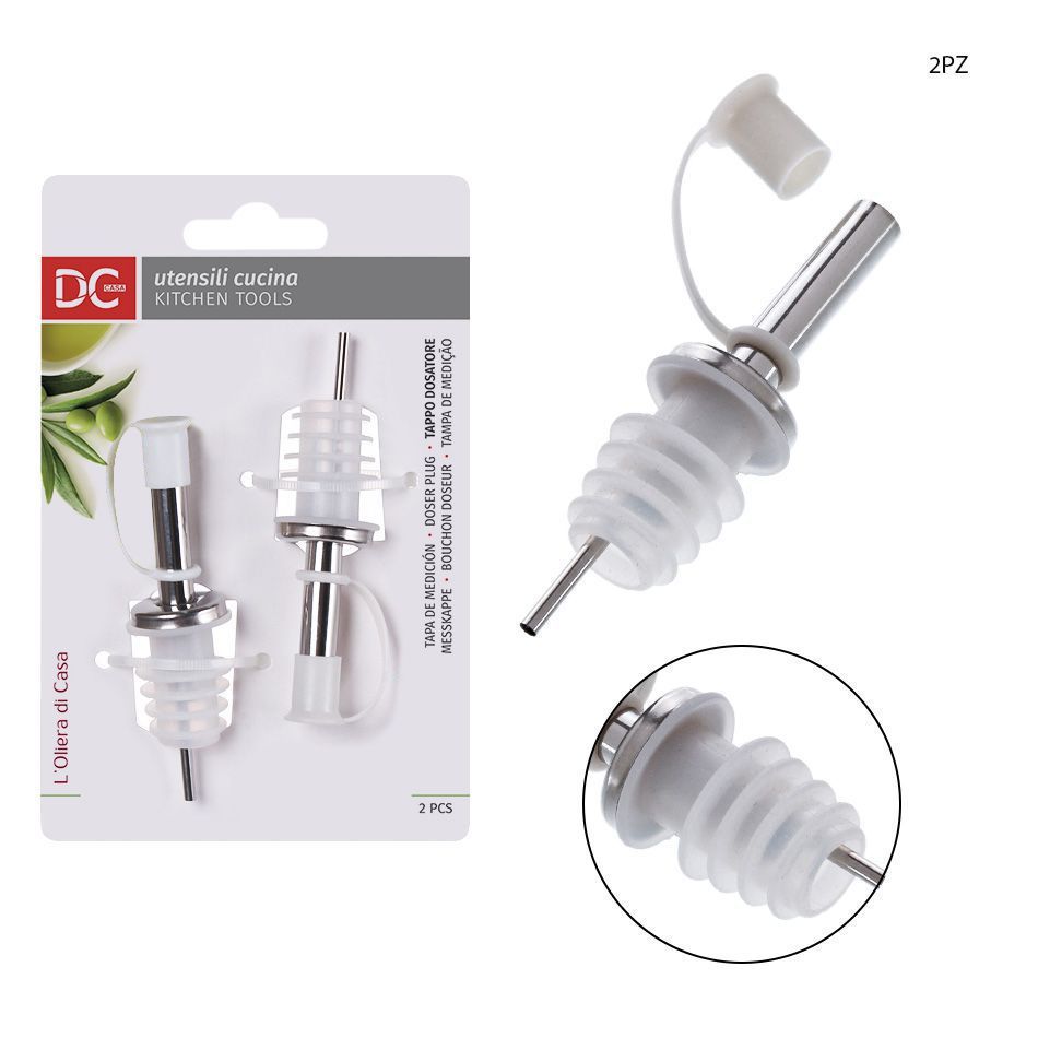 Tapa de botella con vertedor de silicona 2PZ - Accesorios de cocina y tapas
