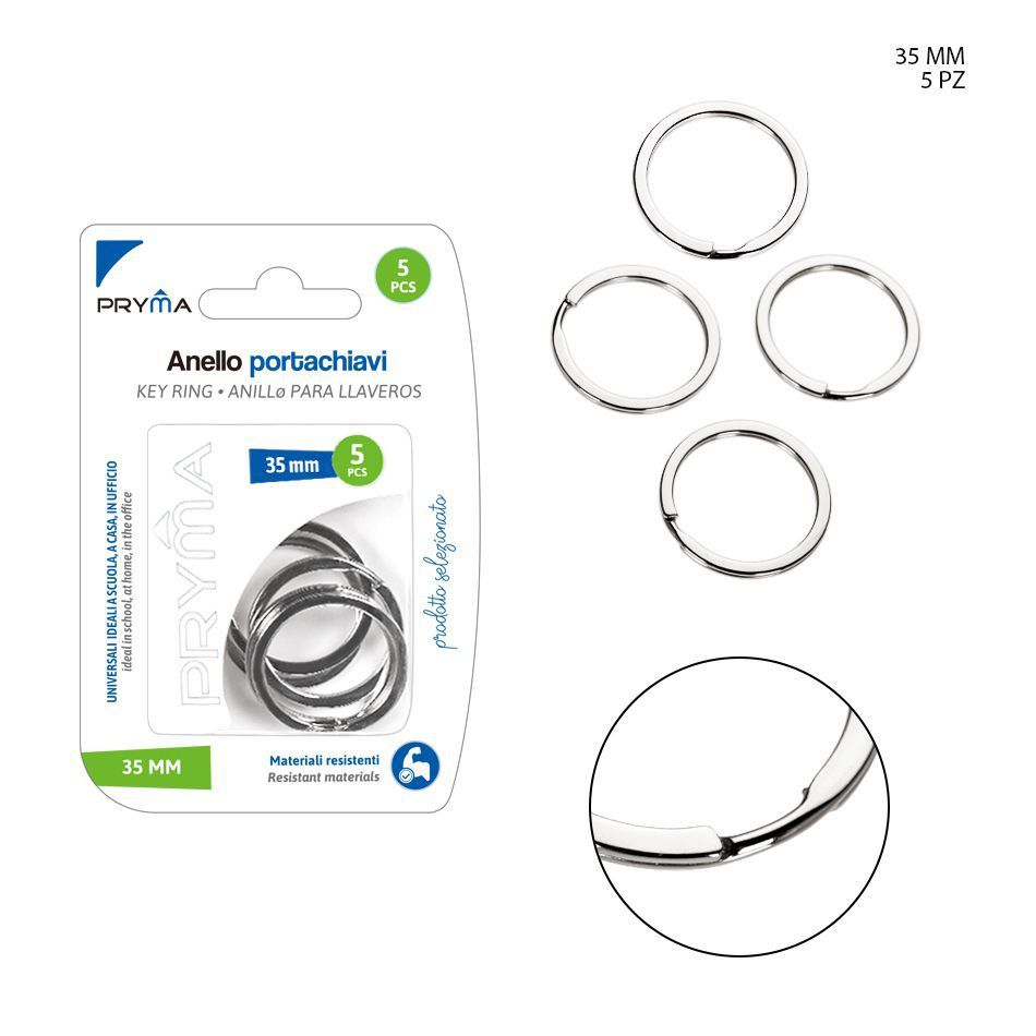 Anillas Llave 35mm 5pz - Accesorios para llaveros