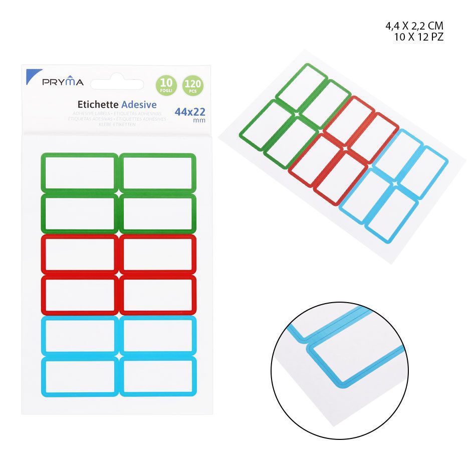 Etiqueta adhesiva rectangular 4.4x2.2 cm 12 pcs 10 pcs - Papelería y etiquetas