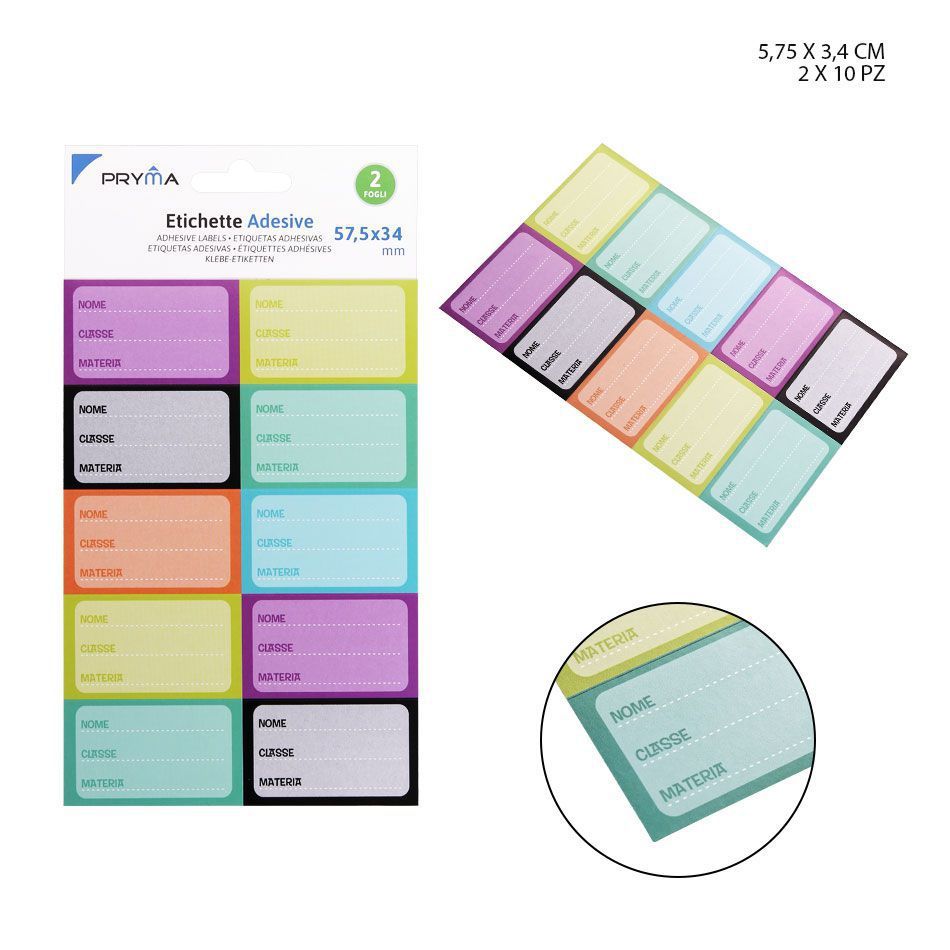 Etiqueta adhesiva rectangular 5.75x3.4 cm 10 pcs 2 pcs - Papelería y etiquetas