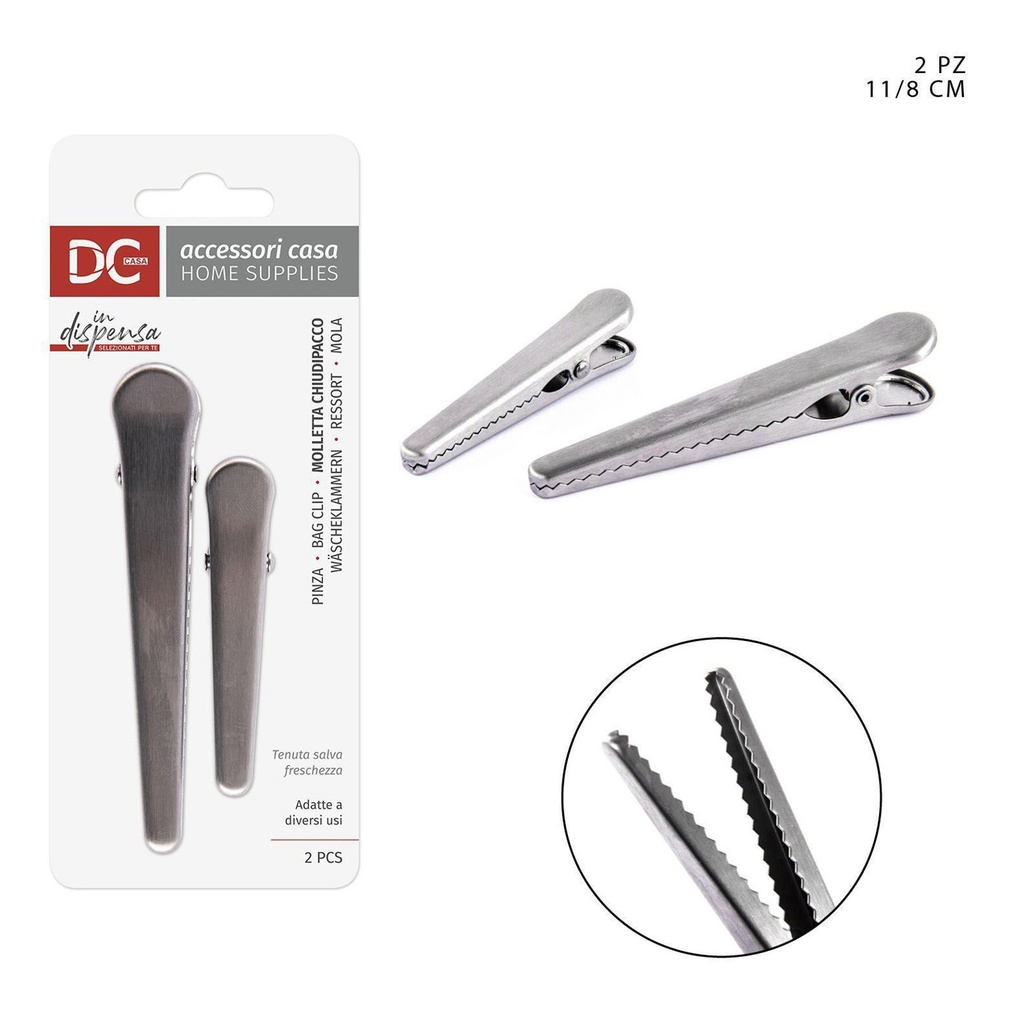 Clip de acero para bolsas 8-11 cm 2PZ - Accesorios de cocina y clips