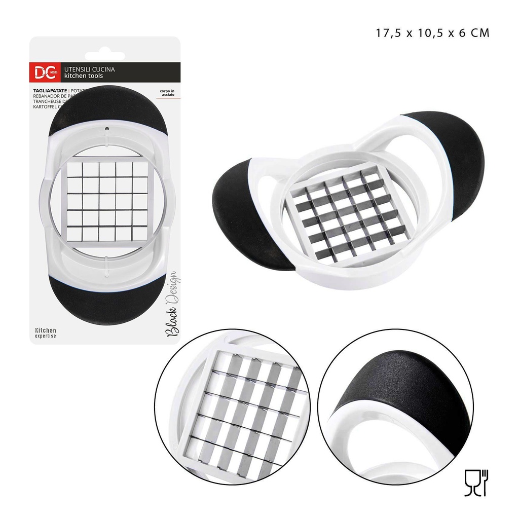 Cortador de patatas Black Design 17.5x10.5x6cm para cocina