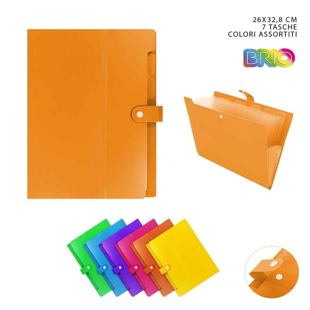 Bolsa de archivo acordeón A4 7 capas 26x32.8cm - Suministros de oficina