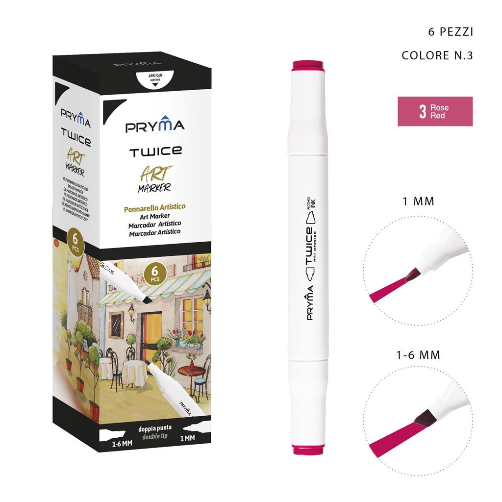 Rotulador de doble punta 2-5/3mm color variado para dibujo y escritura