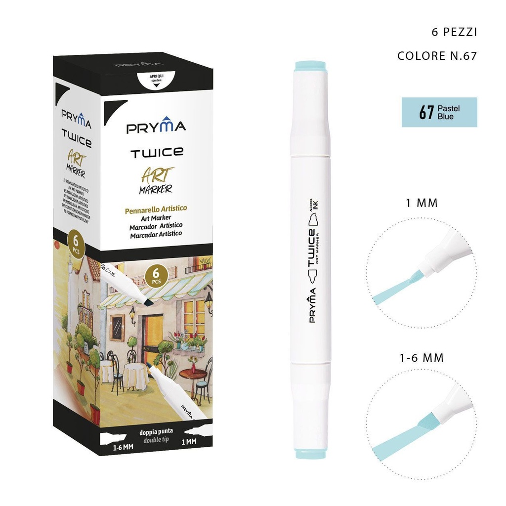 Rotulador de doble punta 2-5/3mm color 67 para escribir y dibujar