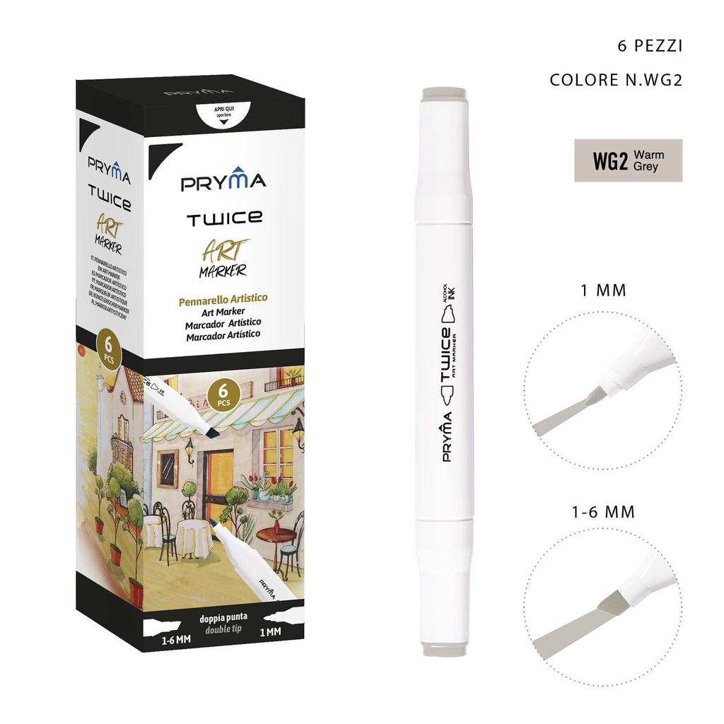 Ratolador de Doble Punta 2-5/3mm Col. WG2 - Marcador