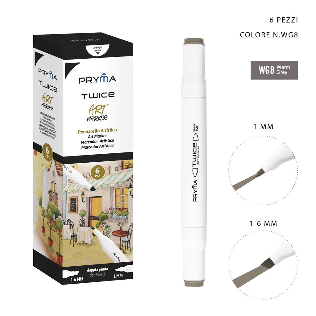 Rotulador de doble punta color WG8 para escritura y dibujo