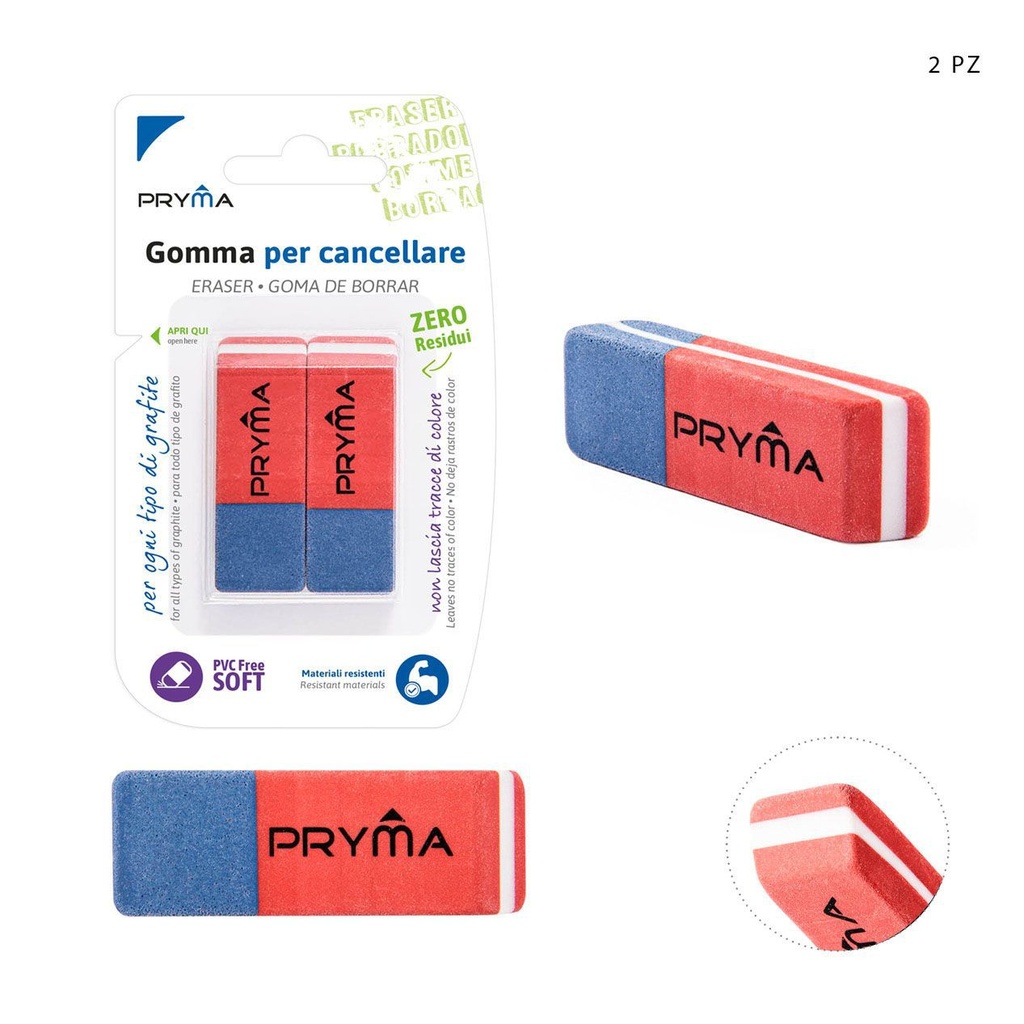 Goma de borrar de doble uso (2 piezas) - Papelería