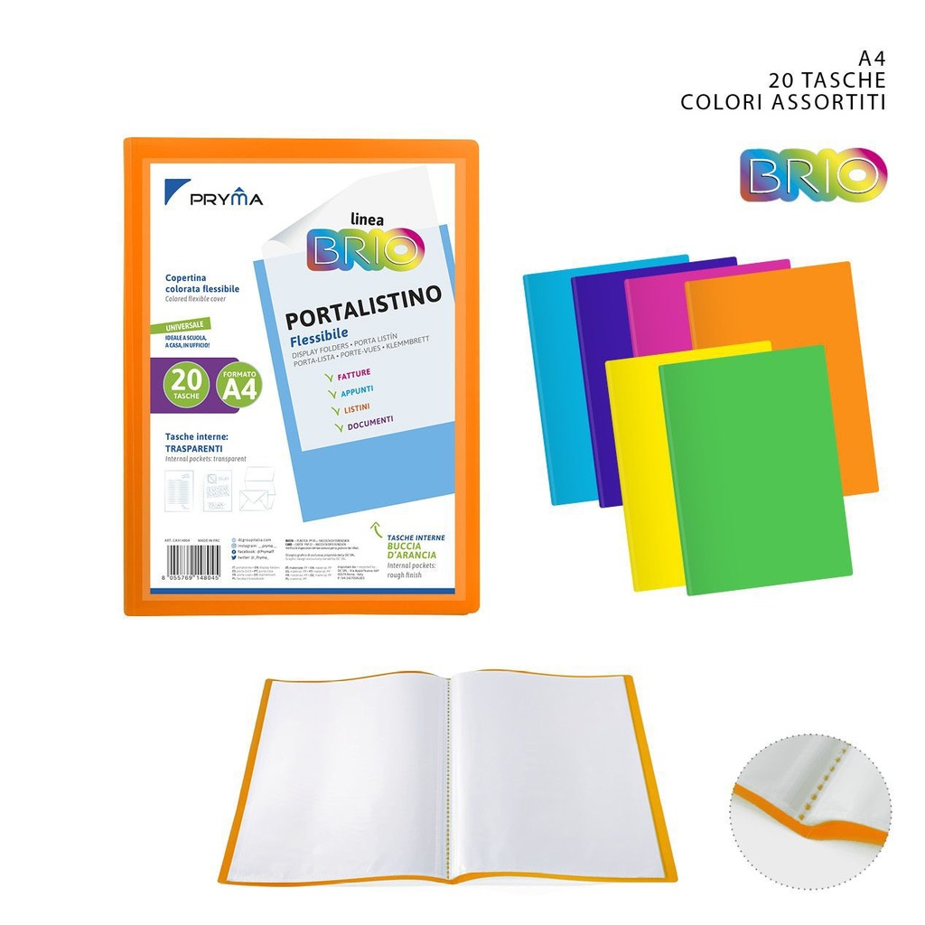 Carpeta flexible con portada reemplazable A4 20 hojas - Material de oficina
