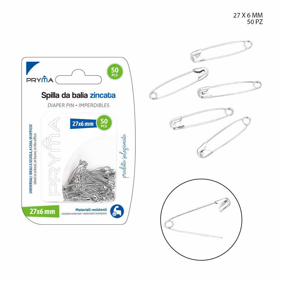 Alfiler de gancho de color plata 50pz para oficina y manualidades