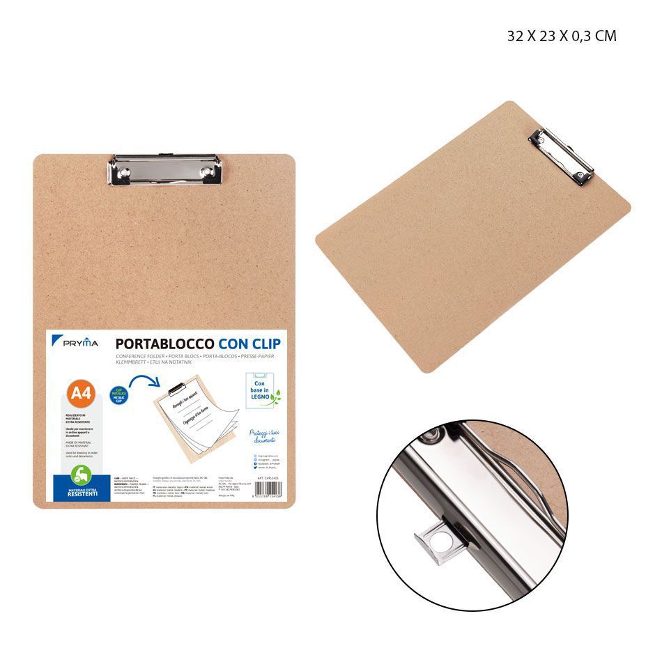 Tabla sujetapapeles de madera A4 - Papelería