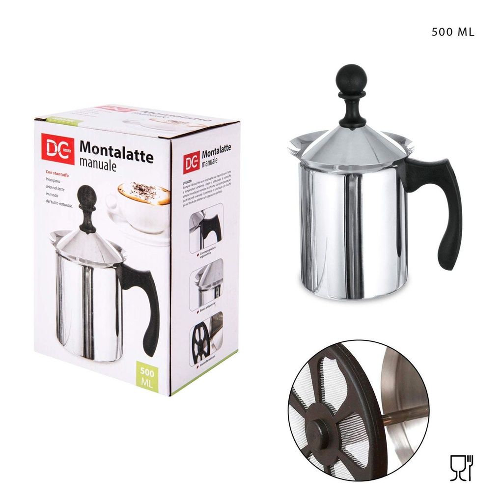 Espumador de leche manual 500 ml - Accesorios de cocina