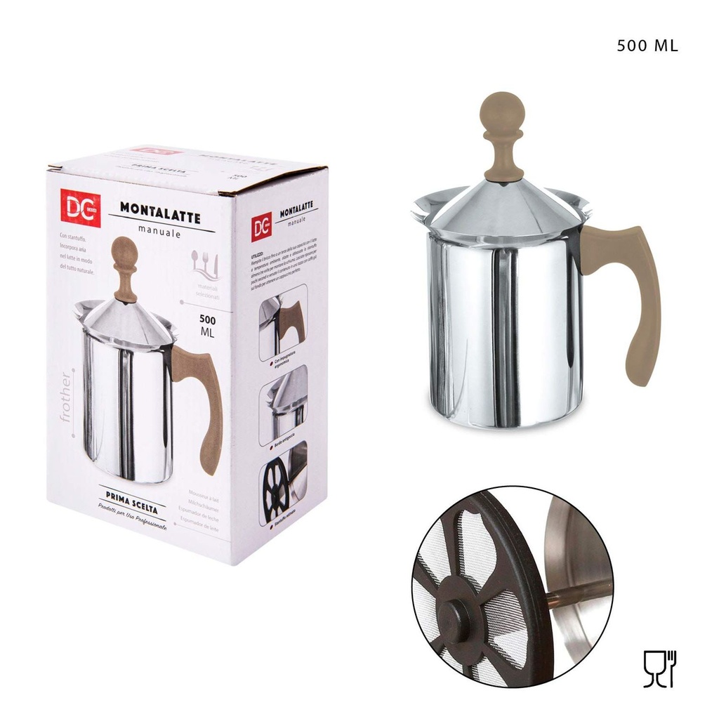 Espumador de leche manual 500 ml - Accesorios de cocina