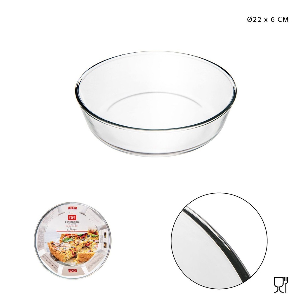 Plato resistente al calor redondo 22X6CM - Utensilios de cocina