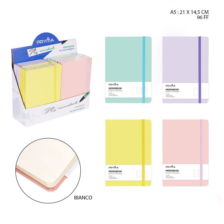 Libreta A5 de macarrón 96FF blanca 21x14.5cm - Material de oficina
