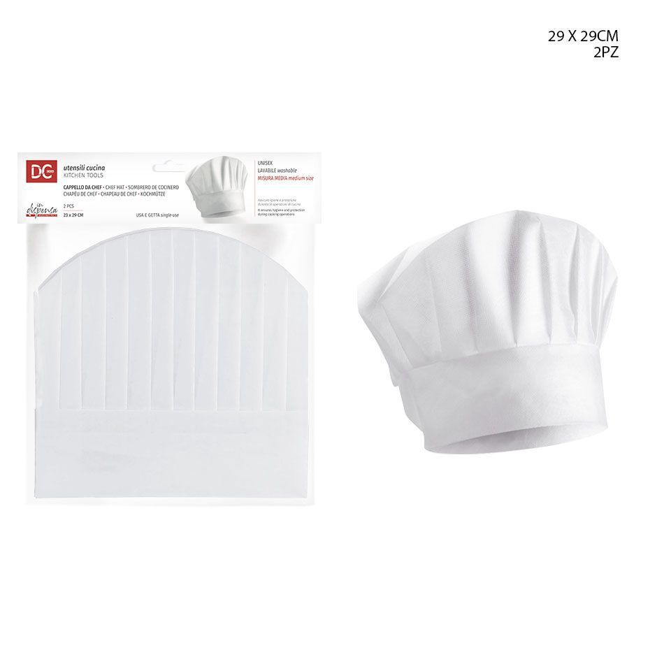 Sombrero de chef 29x29cm 2pz - Artículos de cocina