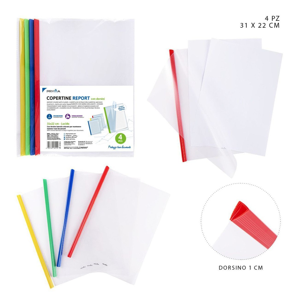 Cubierta de carpeta de informes 31X22X1CM 4PZ - Material de oficina