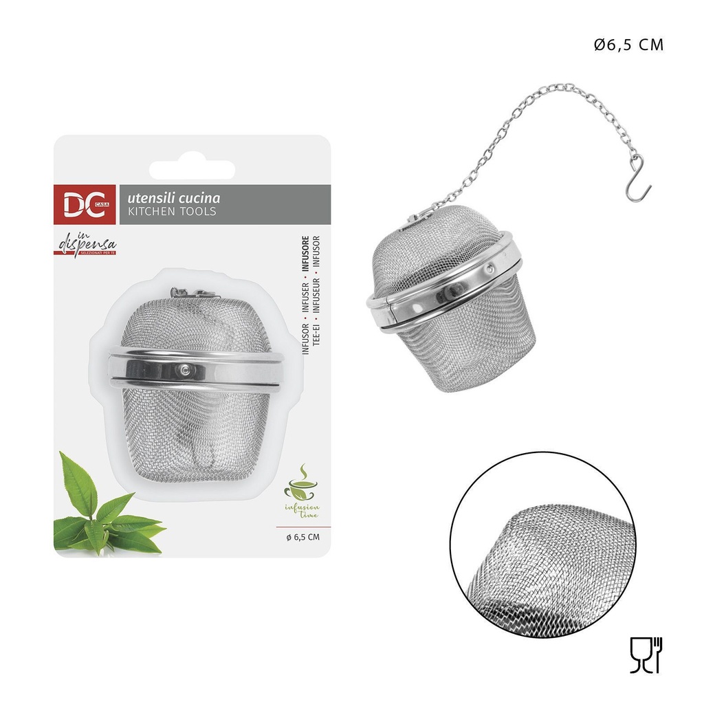 Infusor de té de acero 6.5 x 7 cm - Utensilios de cocina