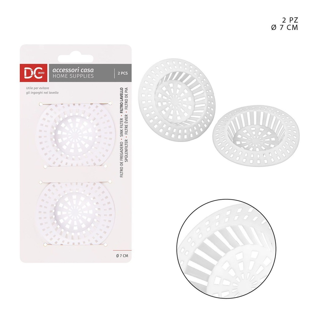 Filtro de fregadero de plástico (7 cm, 2 unidades) - Accesorios de cocina