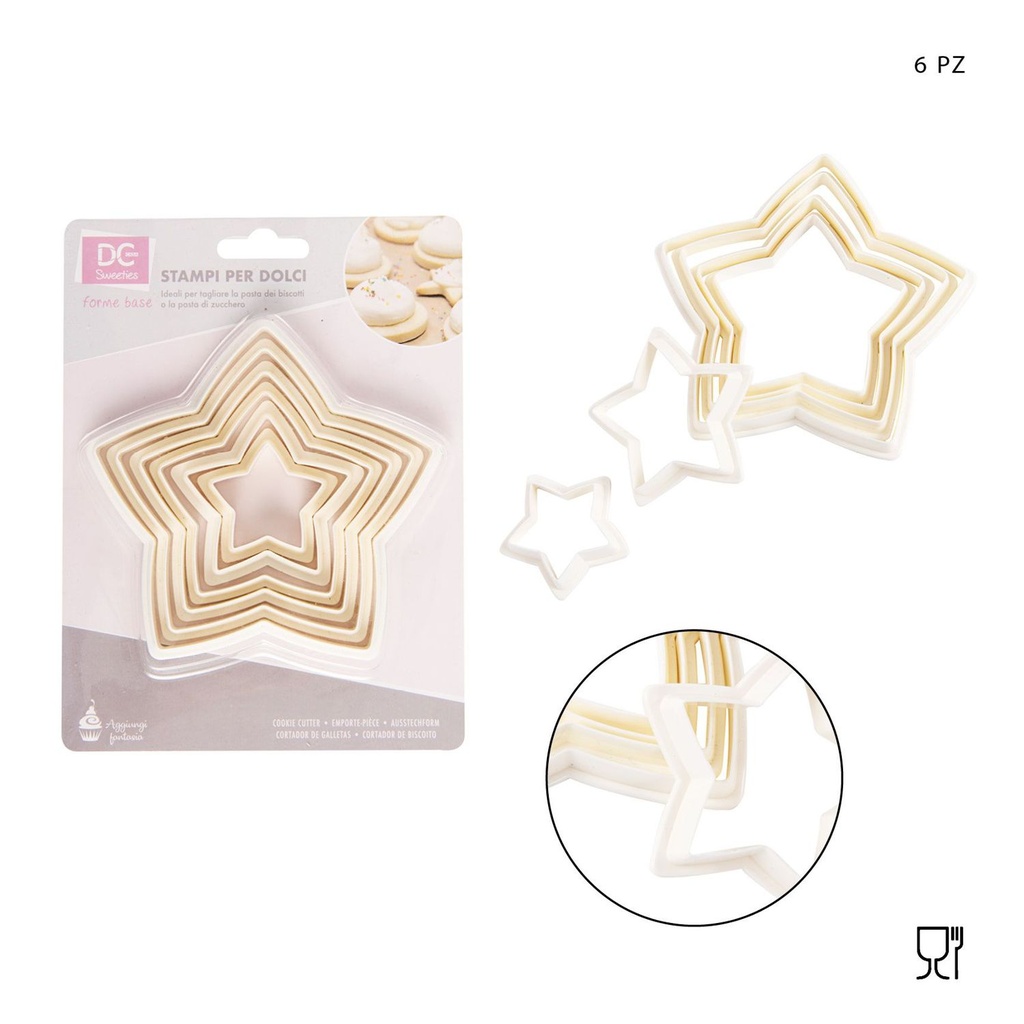 Moldes de estrella 6pz - Utensilios de repostería