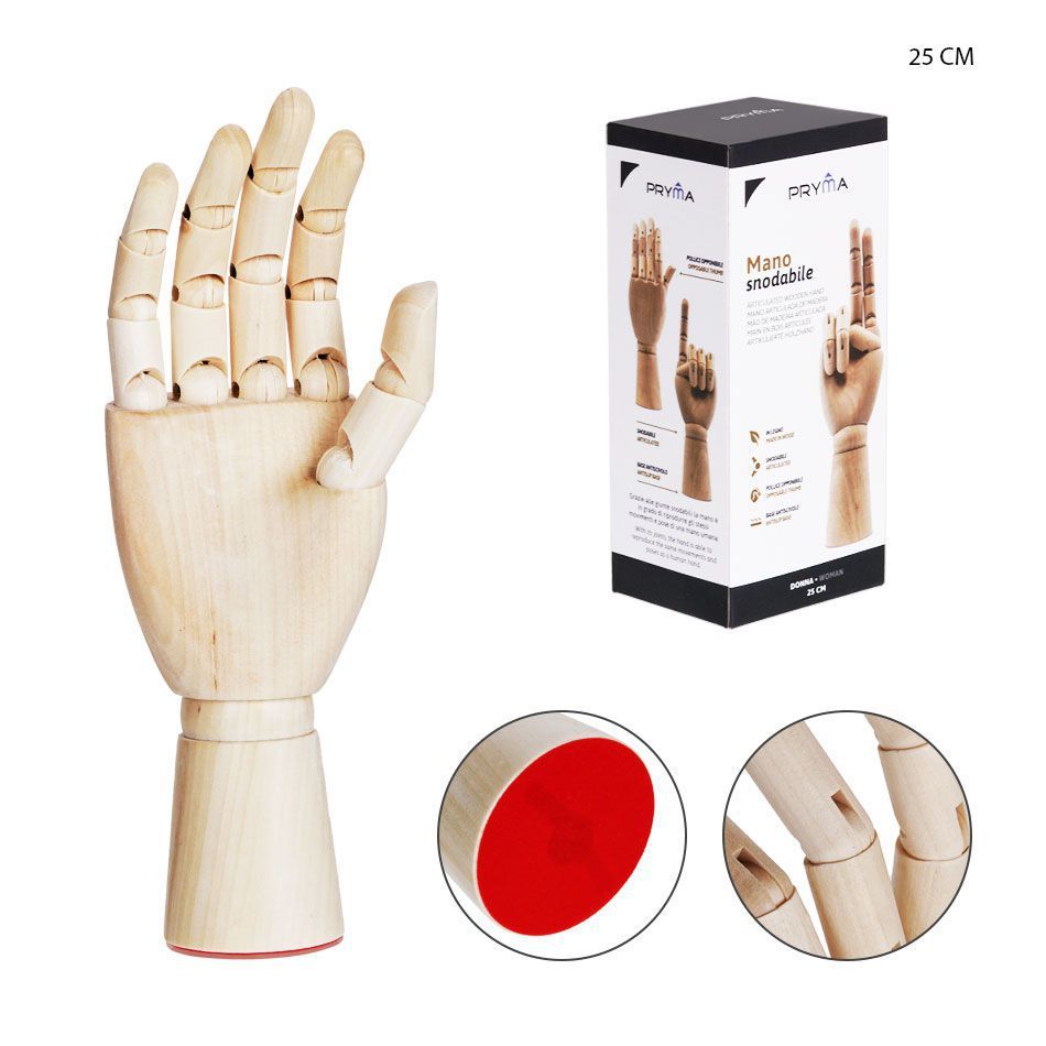 Mano articulada de madera de 25 cm - Material de arte