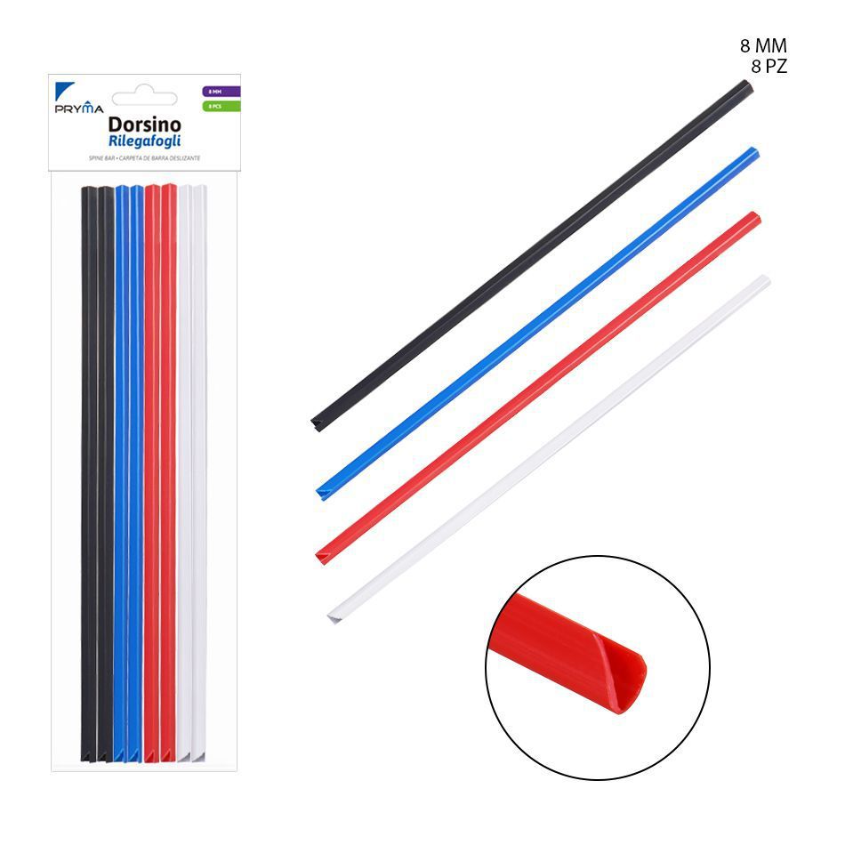 Varilla encuadernadora 8 mm 8 PZ - Suministros de oficina