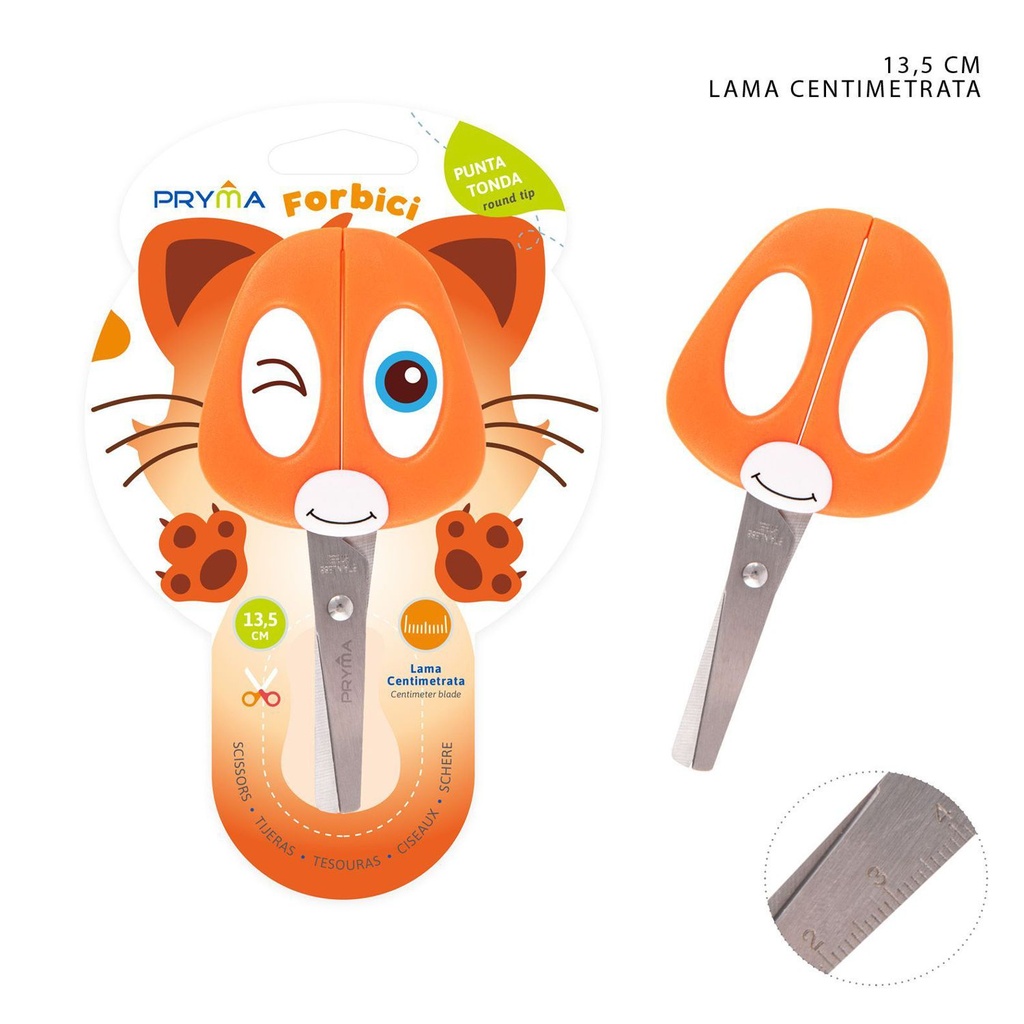 Tijeras con regla 13.5cm zorro - Materiales de papelería y tijeras