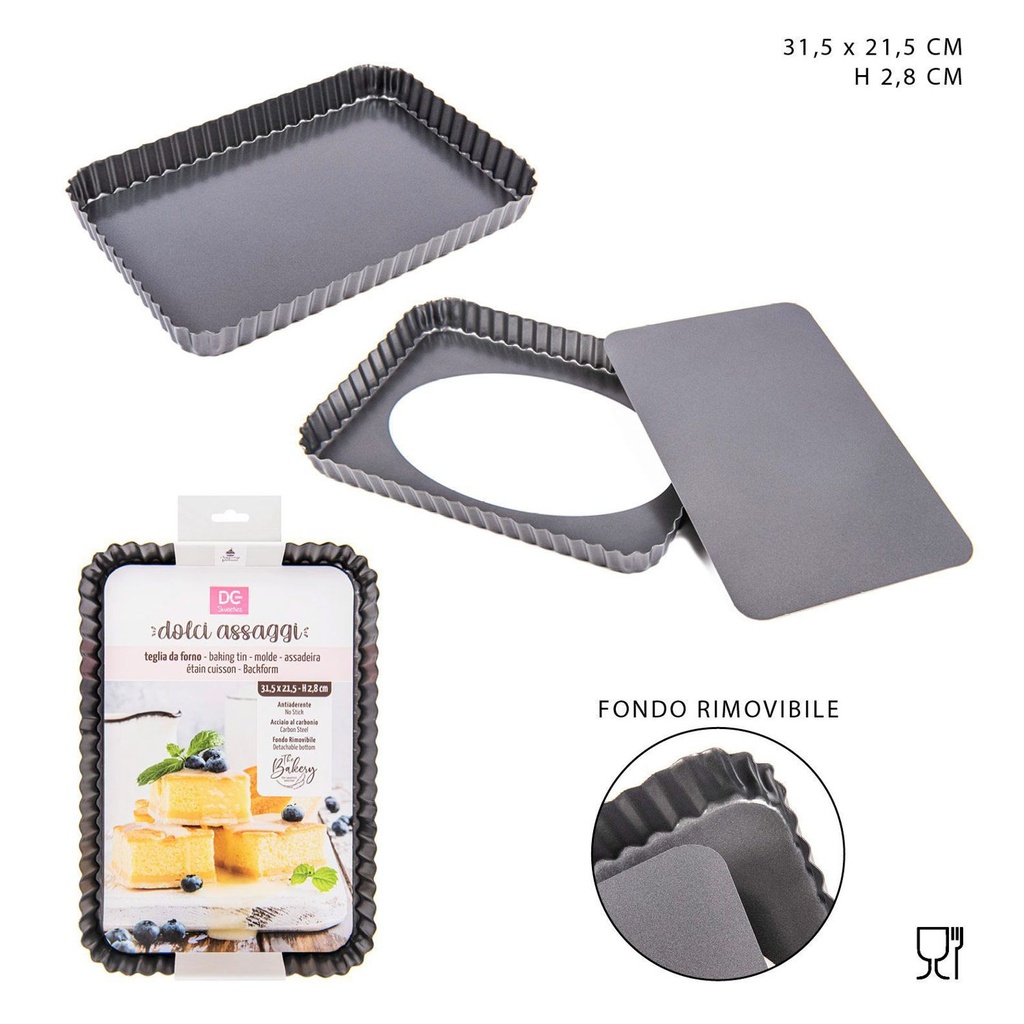 Bandeja para hornear rectangular 31,5x21,5x2,8 cm - Utensilios para hornear