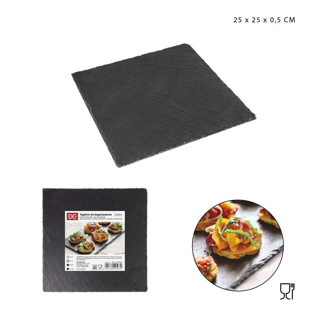 Tablas de degustación cuadradas 25x25x0.5cm - Utensilios de cocina