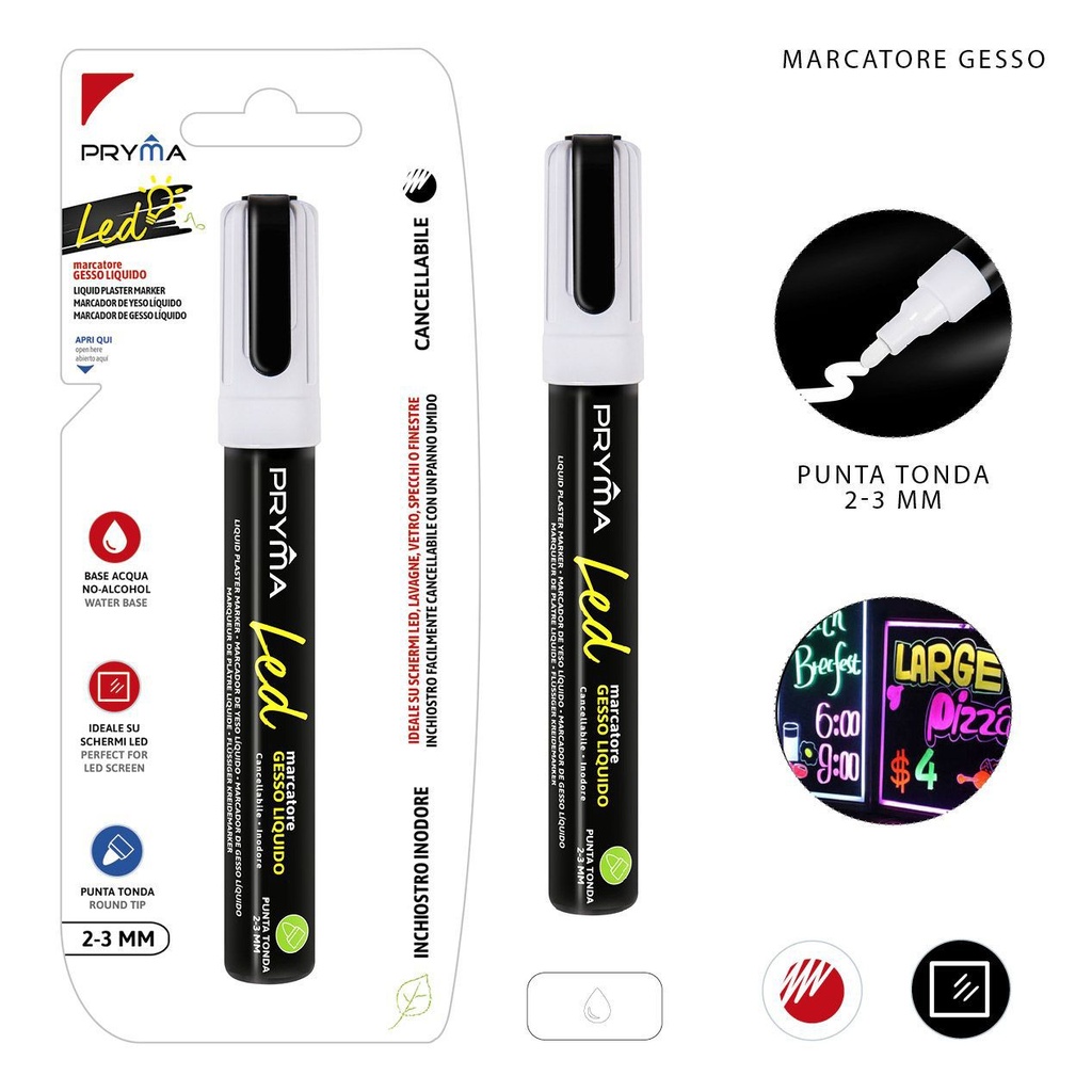 Rotulador redondo de tiza líquida 2-3mm blanco - Utensilios de escritura
