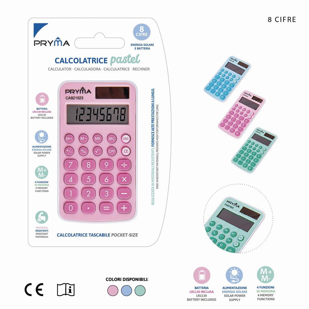 Calculadora de 8 dígitos solar 100X56X8MM - Suministros de oficina