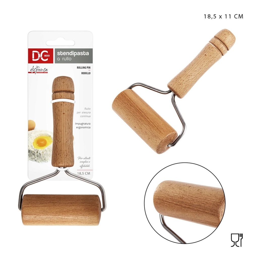 Rodillo de madera 18.6x11.5 cm - Utensilios de cocina