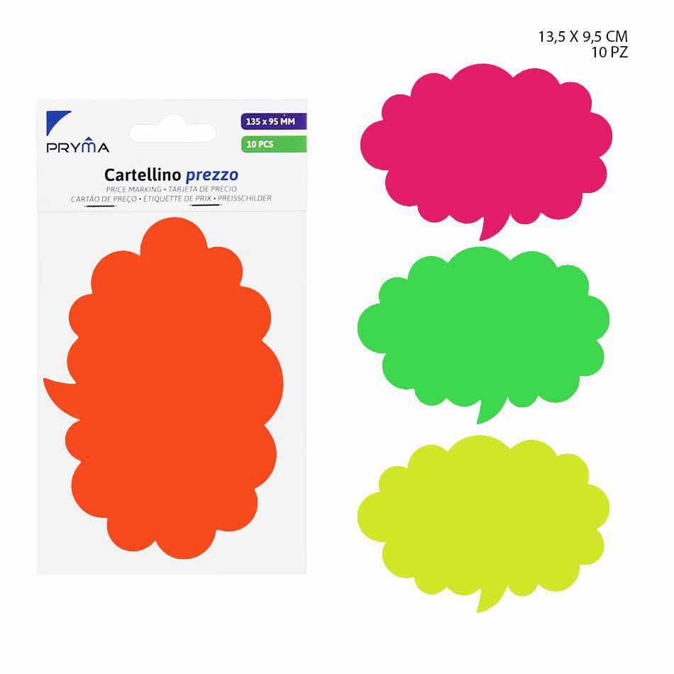 Etiqueta de precio nube 13.5x9.5cm 10pz para tiendas y organizar precios