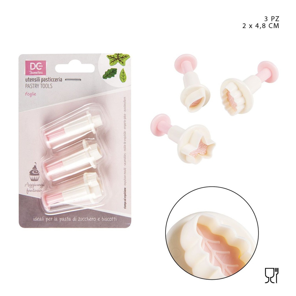 Molde de presión 2x4.8cm 3pz - Utensilios de repostería