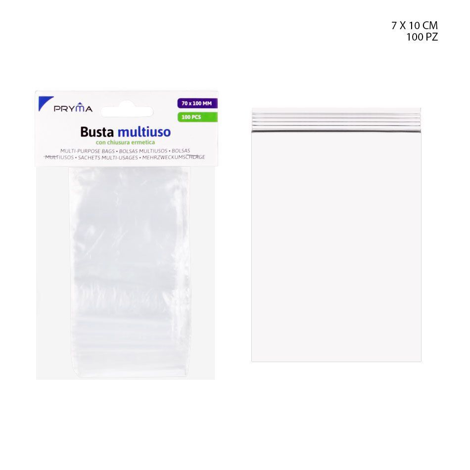 Bolsa multiusos con cierre hermético 7x10 cm 100 PZ - Accesorios de cocina