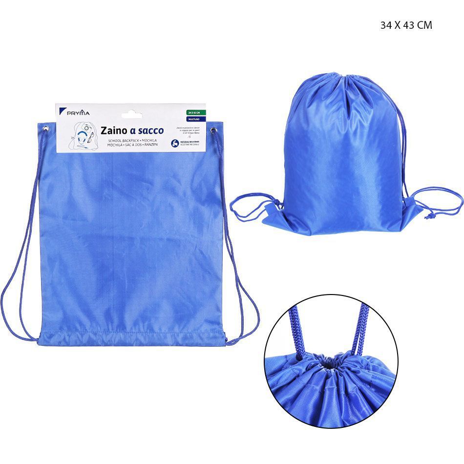 Bolsa con cordón azul 34x43cm - Estuche y bolsa de deporte