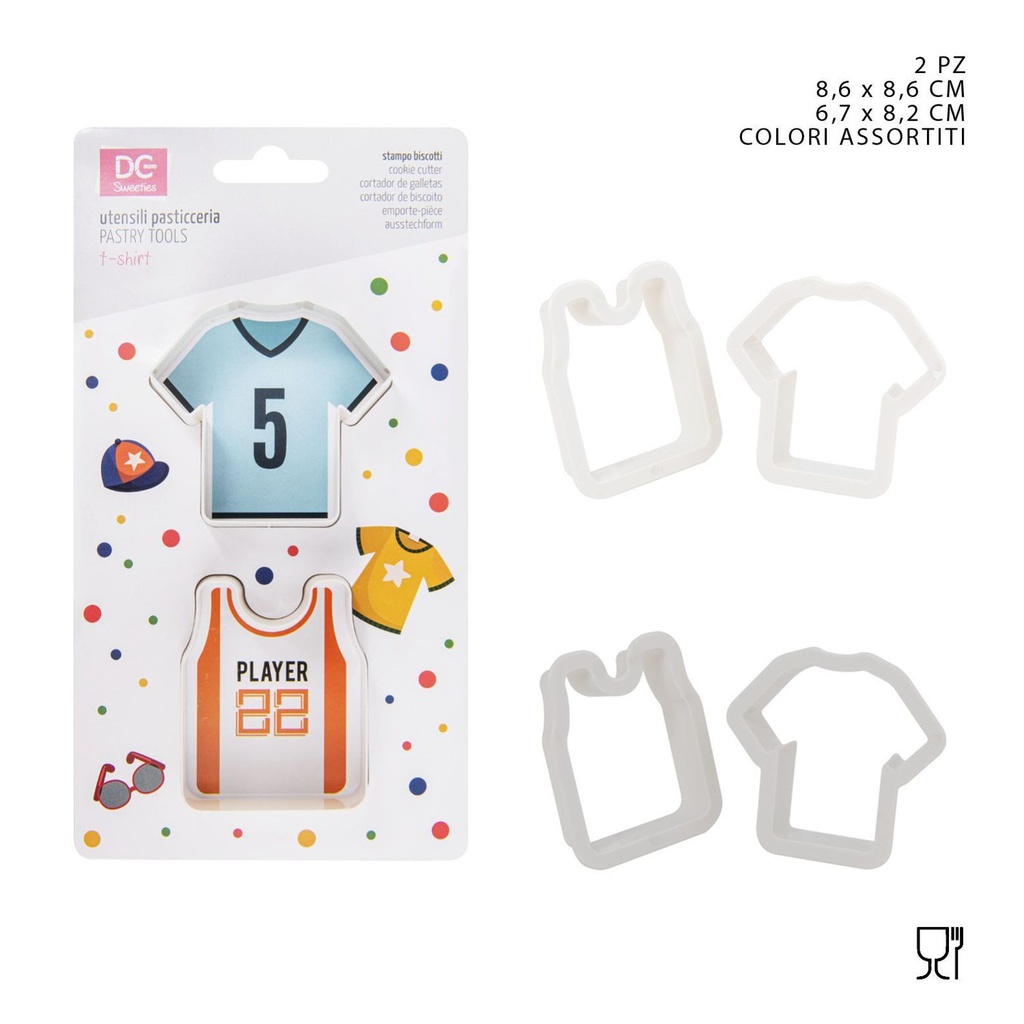 Moldes de camiseta de plástico 8.6 x 8 - 6.7 x 8.2 cm - Set de 2 - Utensilios de cocina