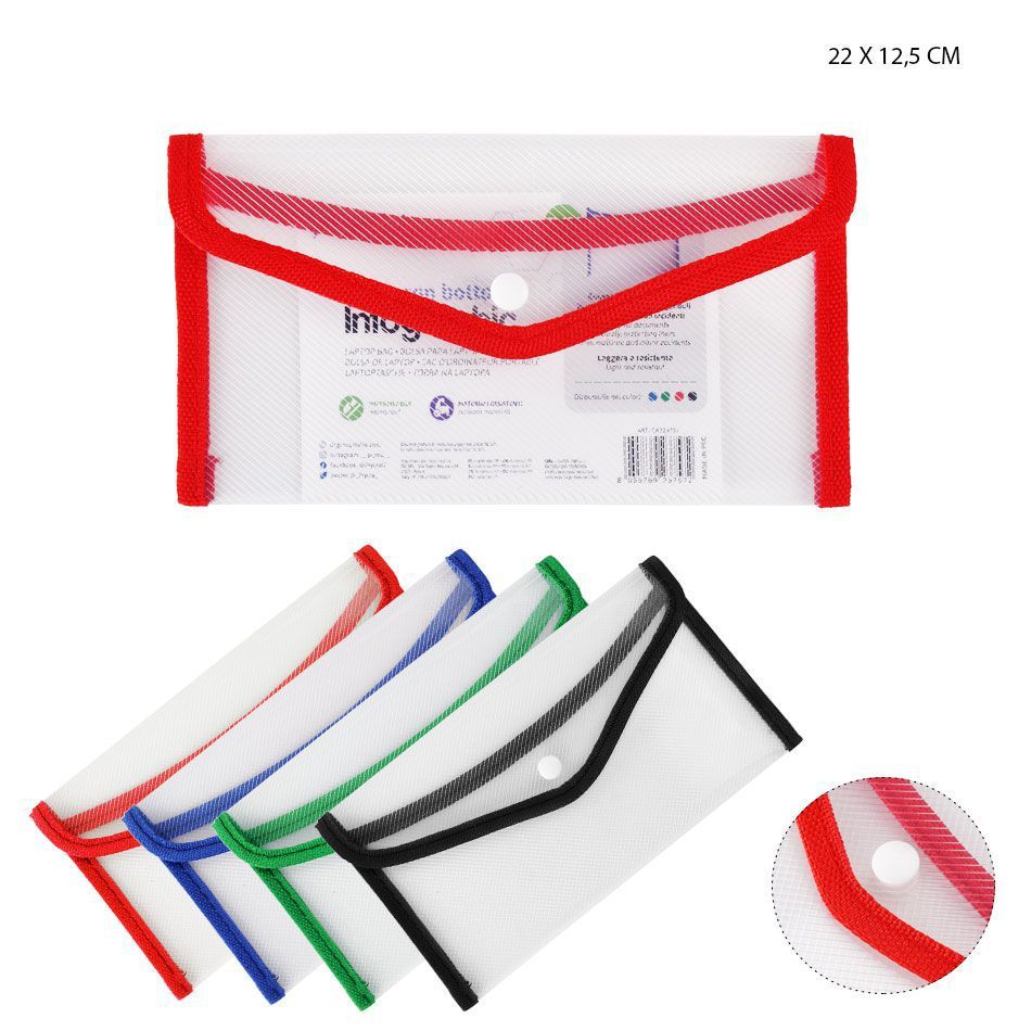 Carpeta con cierre de botón A6 22x12.5 cm - Carpetería y productos de oficina