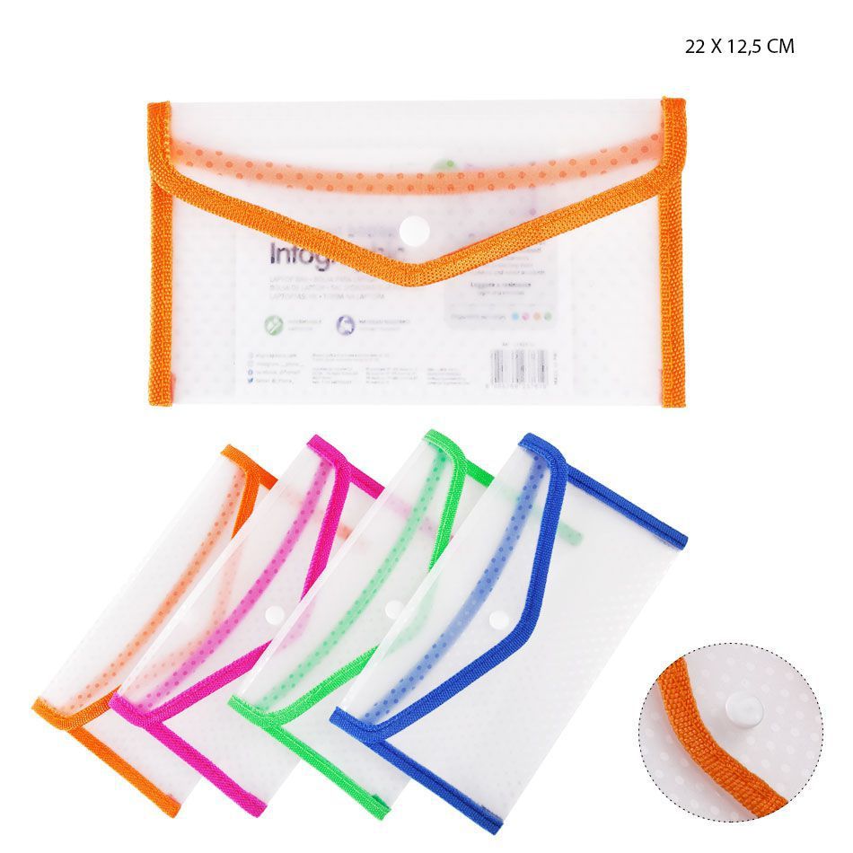 Carpeta con cierre de botón A6 22x12.5 cm - Carpetería y productos de oficina