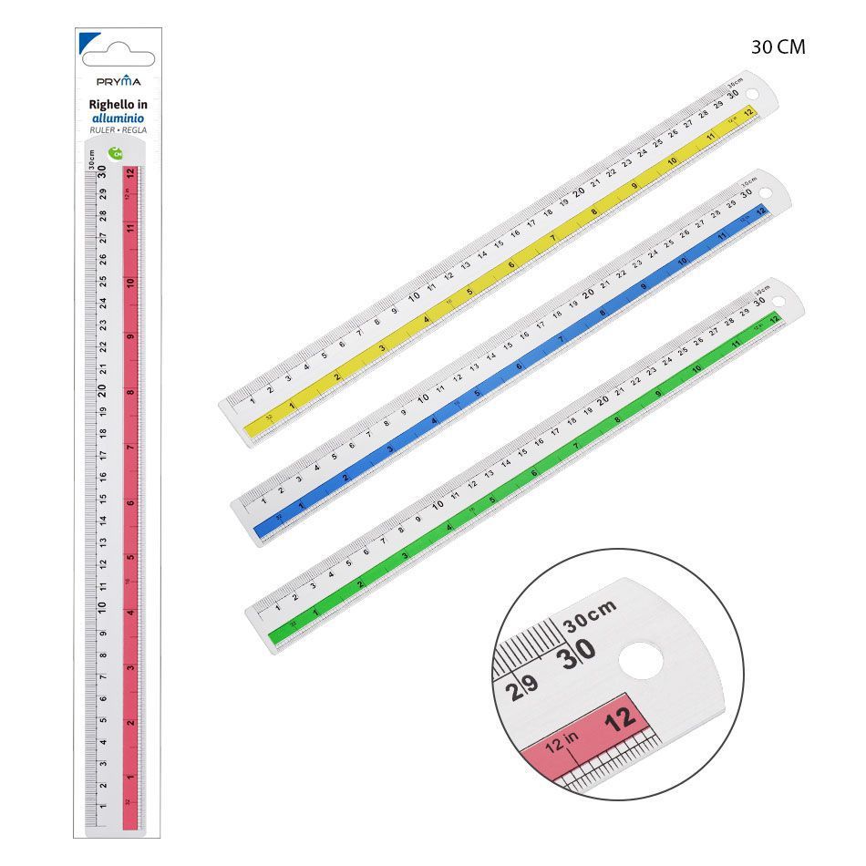 Regla de aluminio 30 cm - Herramientas de escritura y medición